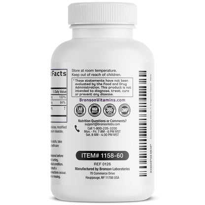 Bronson Holunderbeeren mit Zink & Vitamin C – Dreifacher Immun-Komplex, 60 Kapseln