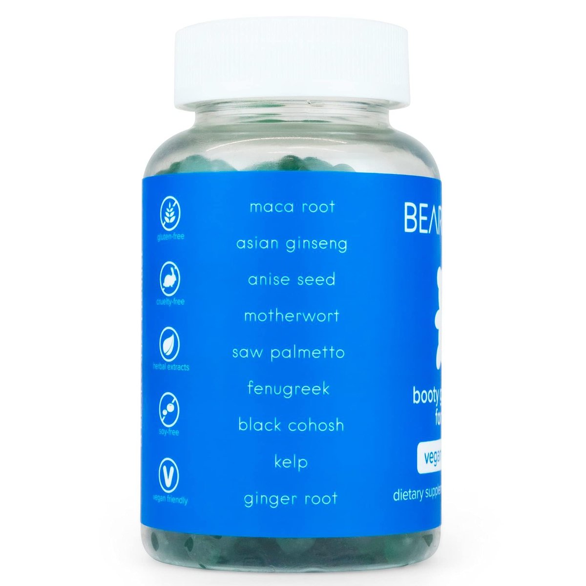 BEARVANA Pfirsich Unterstützung Multivitamin Gummis für Frauen | Pflanzliches & Vitamin Gummipräparat für tägliches Wohlbefinden | Beerengeschmack | 60 Gummis