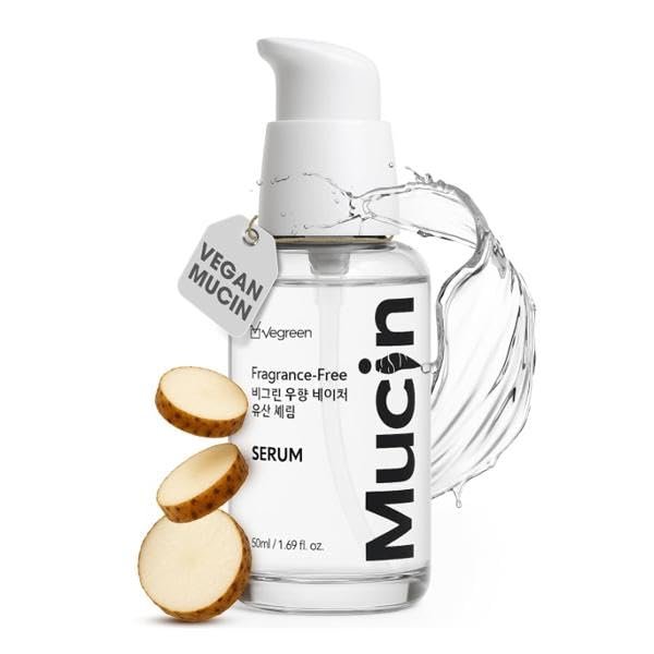 VEGREEN Vegan Nature Mucin Serum mit 63% Wild Yam Phyto Mucin & Peptiden – Koreanische Hautpflege zur Barriere-Reparatur & intensiven Feuchtigkeitsversorgung – nicht klebrig, tierversuchsfrei, beruhigendes Gesichtsserum, 50 ml