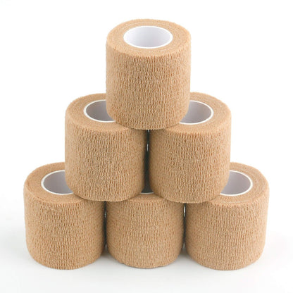 Selbstklebende Bandage Wickel, Kohäsive Bandage, Medizinisches Tape, Vet Wrap, Athletische Elastische Dehnbandage, Selbstklebend, Flexibel, Atmungsaktiv & Ideal für Sportverletzungen & Wunden/Finger/Handgelenk (Auch Haustiere) 2“x15ft (6er-Pack, Gelb)