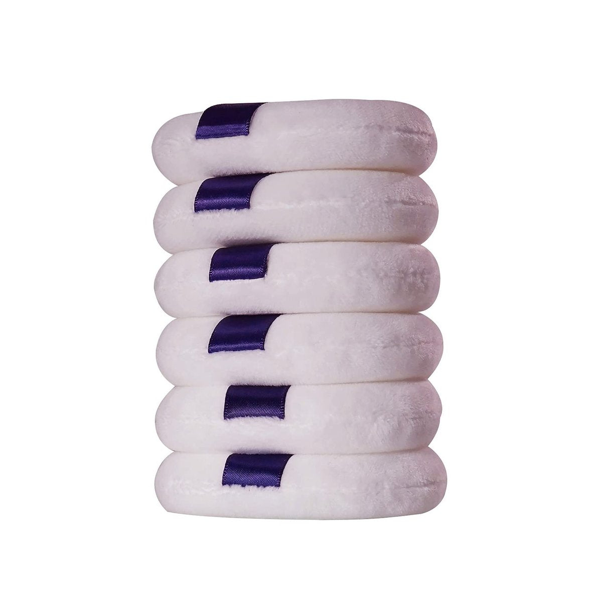 Yababa Samt-Puderquaste – 3,15 Zoll, ultraweich, waschbar, 6er-Pack, weiß
