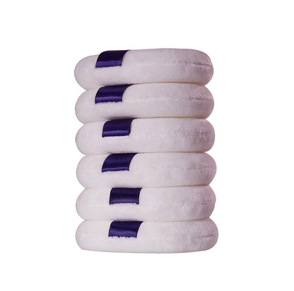 Yababa Samt-Puderquaste – 3,15 Zoll, ultraweich, waschbar, 6er-Pack, weiß