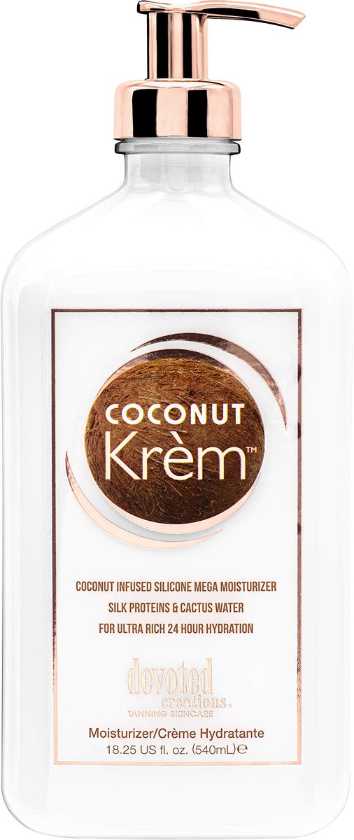 Devoted Creations Coconut Krém Feuchtigkeitsspender – Kokosnuss-infundierter Silikon-Feuchtigkeitsspender mit Seidenproteinen und Kaktuswasser für ultra-reiche 24-Stunden-Feuchtigkeitsversorgung, 18,25 oz
