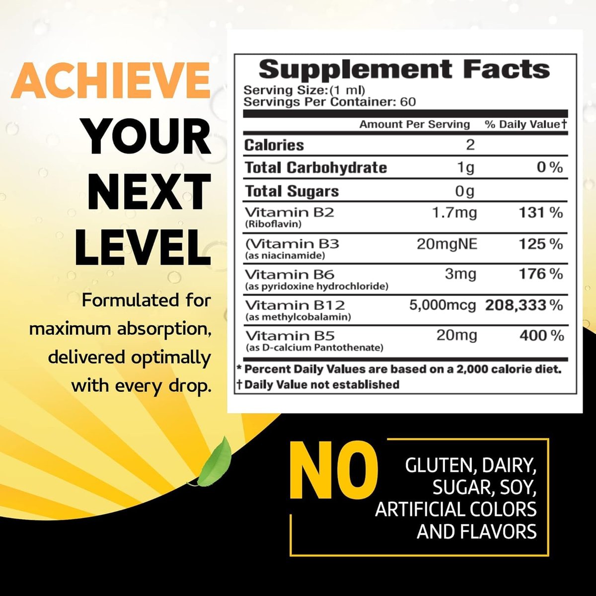 Vitamin B12 Flüssig-Tropfen - Vegane B12 Vitamine 5000 mcg Methylcobalamin, schnell wirkend, sublingual, B-Komplex mit B2, B3, B6 - Ohne Gentechnik, laktosefrei, sojafrei, zuckerfrei, Himbeergeschmack, 59 ml