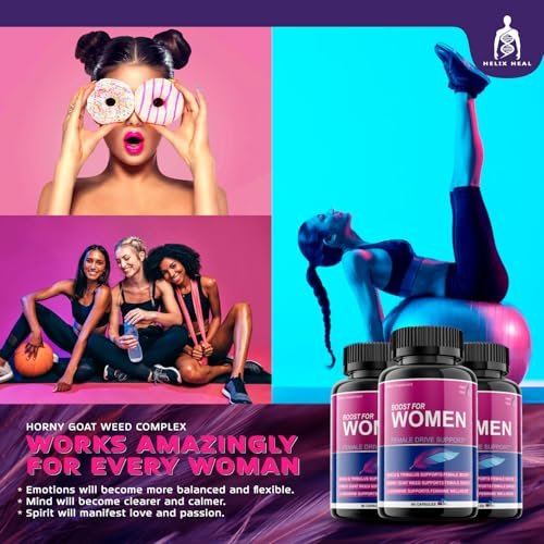 Helix Heal Libido Booster für Frauen – Schnell wirkende Luststeigerung mit Bockshornklee, Maca, Tribulus Terrestris, Ginseng – Hormonbalance, hergestellt in den USA (60 Kapseln)
