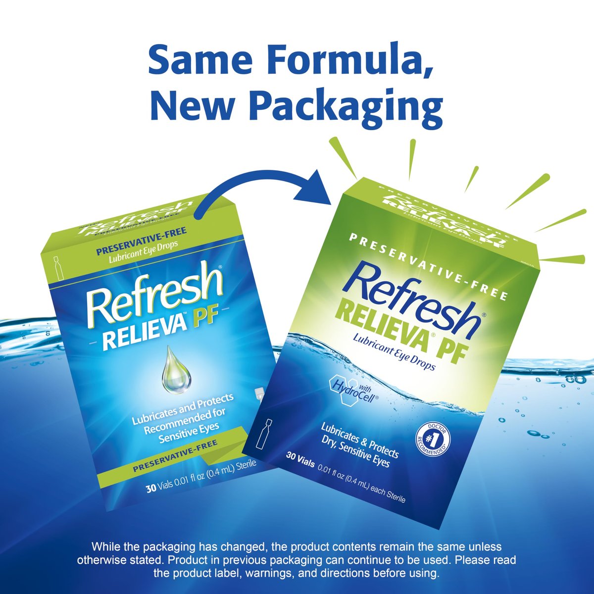 Refresh Relieva PF Lubricating Eye Drops – Konservierungsmittelfreie Einzeldosen für trockene Augen, 30 Stück