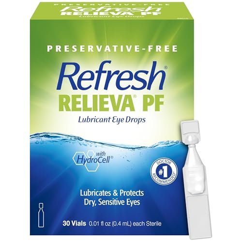 Refresh Relieva PF Lubricating Eye Drops – Konservierungsmittelfreie Einzeldosen für trockene Augen, 30 Stück