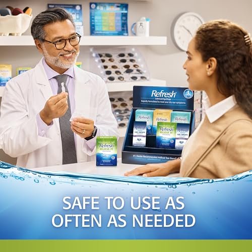 Refresh Relieva PF Lubricating Eye Drops – Konservierungsmittelfreie Einzeldosen für trockene Augen, 30 Stück