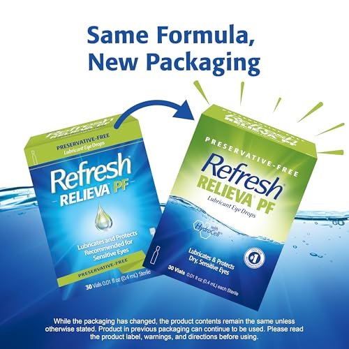 Refresh Relieva PF Lubricating Eye Drops – Konservierungsmittelfreie Einzeldosen für trockene Augen, 30 Stück