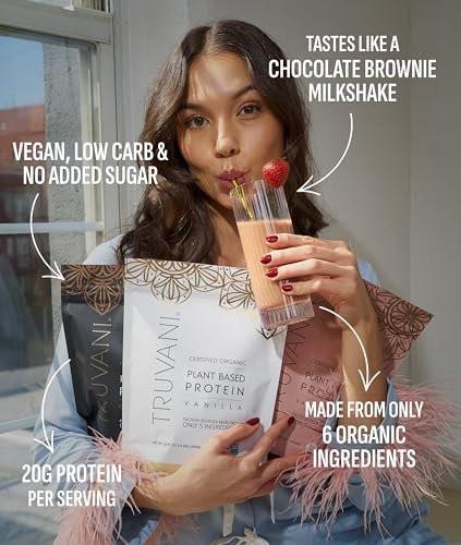 Truvani Veganes Erbsenproteinpulver | Schokolade | 20g Bio-Pflanzenprotein | 1 Portion | Keto | Gluten- & laktosefrei | Low Carb | Ohne Zuckerzusatz