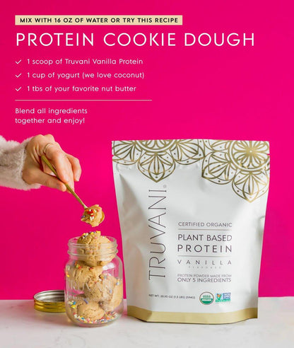 Truvani Veganes Erbsenproteinpulver Vanille | 20g Bio-pflanzliches Protein pro Portion | Keto | Gluten- & laktosefrei | Kohlenhydratarm | Ohne Zuckerzusatz