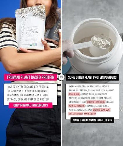 Truvani Veganes Erbsenproteinpulver Vanille | 20g Bio-pflanzliches Protein pro Portion | Keto | Gluten- & laktosefrei | Kohlenhydratarm | Ohne Zuckerzusatz