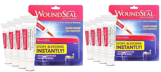 Biolife WoundSeal Wundpulver zur Ersten Hilfe bei Schnitten, Schürfwunden und Abschürfungen – Einzelanwendung, 8 Flaschen (Verpackung kann variieren), 2er-Pack