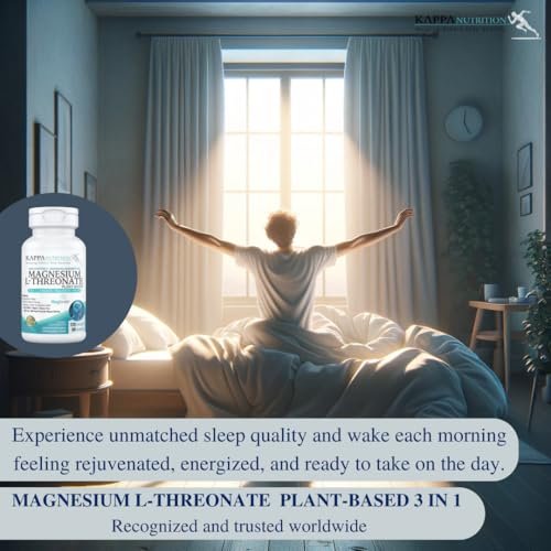Kappa Nutrition Powered by Magbrain™ Magnesium L-Threonat auf Pflanzenbasis – 420 mg elementares Magnesium (3 Kapseln) aus 2.253 mg, 120 vegane Kapseln, Unterstützung für Gehirn, Schlaf & Muskeln