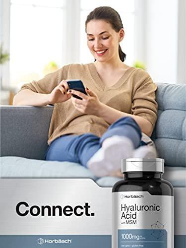 Horbäach Hyaluronsäure mit MSM | 1000 mg | 120 Kapseln | Nicht-GVO und glutenfrei | Bioverfügbare Formel