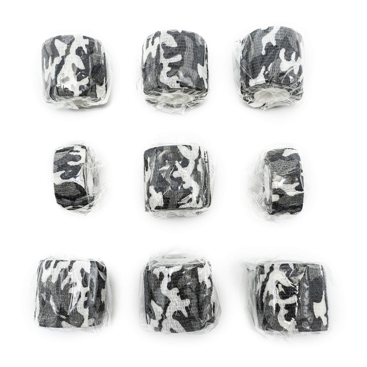 FRESINIDER 9 Rollen Selbstklebender Sportverband, Elastische Kohäsionsbandage für Sportverletzungen & Haustiere (7 Stk. 2" x 5 Yards + 2 Stk. 1" x 5 Yards) - City Camo