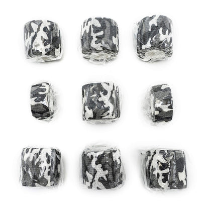 FRESINIDER 9 Rollen Selbstklebender Sportverband, Elastische Kohäsionsbandage für Sportverletzungen & Haustiere (7 Stk. 2" x 5 Yards + 2 Stk. 1" x 5 Yards) - City Camo