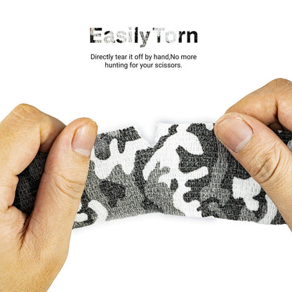 FRESINIDER 9 Rollen Selbstklebender Sportverband, Elastische Kohäsionsbandage für Sportverletzungen & Haustiere (7 Stk. 2" x 5 Yards + 2 Stk. 1" x 5 Yards) - City Camo