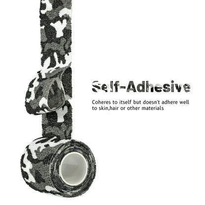 FRESINIDER 9 Rollen Selbstklebender Sportverband, Elastische Kohäsionsbandage für Sportverletzungen & Haustiere (7 Stk. 2" x 5 Yards + 2 Stk. 1" x 5 Yards) - City Camo
