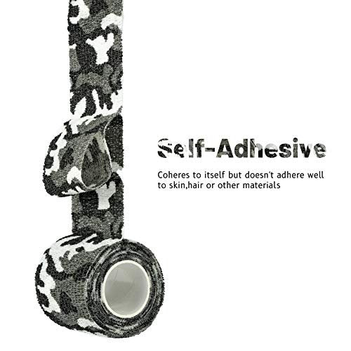 FRESINIDER 9 Rollen Selbstklebender Sportverband, Elastische Kohäsionsbandage für Sportverletzungen & Haustiere (7 Stk. 2" x 5 Yards + 2 Stk. 1" x 5 Yards) - City Camo
