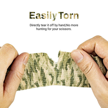 FRESINIDER 9 Rollen Selbstklebende Mullbinde, Atmungsaktive Elastische Kohäsionsbandage für Sportverletzungen & Haustiere (7 Stk. 2" x 5 Yards + 2 Stk. 1" x 5 Yards) (Woodland Multicam Camo)