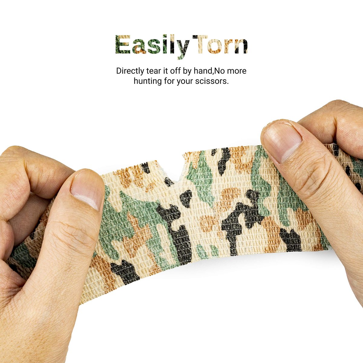 FRESINIDER 9 Rollen Selbstklebende Bandage, Atmungsaktive Elastische Fixierbinde für Sportverletzungen & Haustiere (7 Stück 5 cm x 4,6 m + 2 Stück 2,5 cm x 4,6 m) - German Woodland Camo