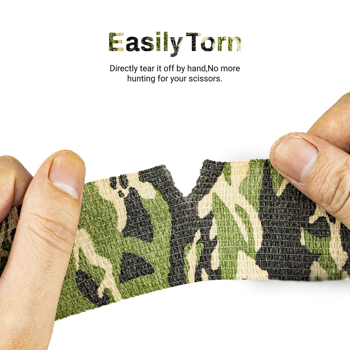 FRESINIDER 9 Rollen Selbstklebende Mullbinde, Atmungsaktive Elastische Kohäsionsbandage für Sportverletzungen & Haustiere (7 Stk. 2" x 5 Yards + 2 Stk. 1" x 5 Yards) - Woodland Camo