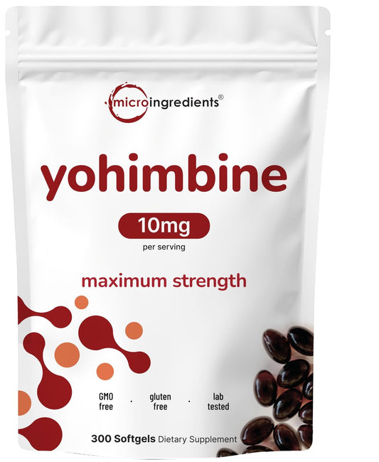 Doppelte Stärke Yohimbin Nahrungsergänzung für Männer und Frauen, 10 mg pro Portion, 300 Softgels, Yohimbin HCL mit nativem Sonnenblumenkernöl für bessere Absorption, unterstützt die Energieproduktion, afrikanischer Rohstoff