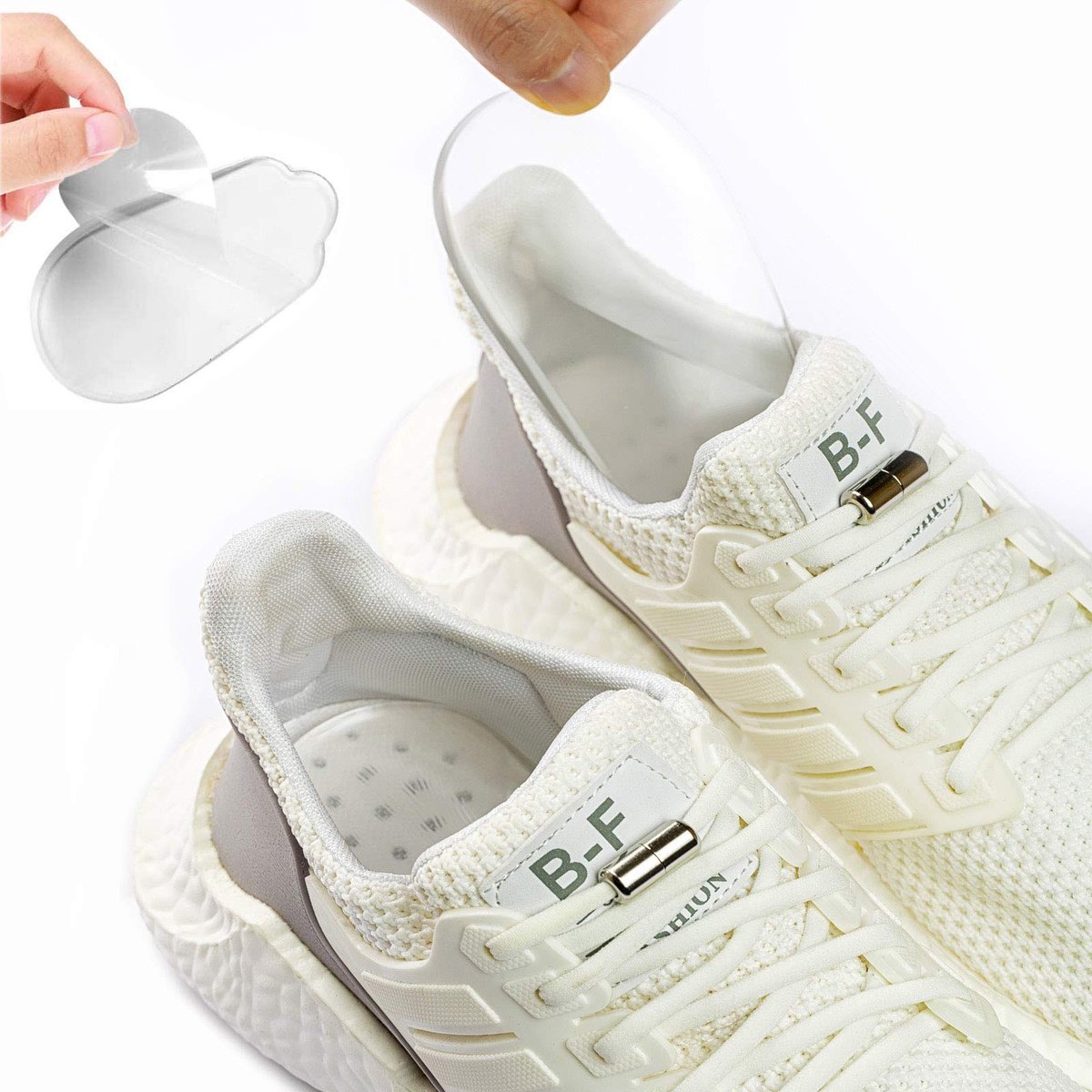 Orthopädische Einlegesohlen 4 Paar – Silikon Fersenkeile für Männer und Frauen, Korrektur von Pronation und Supination, O/X-Bein-Korrektur (Transparent)