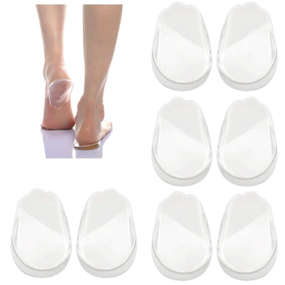 Orthopädische Einlegesohlen 4 Paar – Silikon Fersenkeile für Männer und Frauen, Korrektur von Pronation und Supination, O/X-Bein-Korrektur (Transparent)