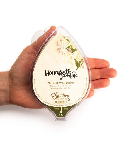 Shortie's Candle Company Geißblatt Jasmin natürliche Sojawachs-Schmelzen – 1 stark duftender Riegel à 85 g – Hergestellt aus 100 % Soja und ätherischen Duftölen – Phthalat- & paraffinfrei, vegan, ungiftig