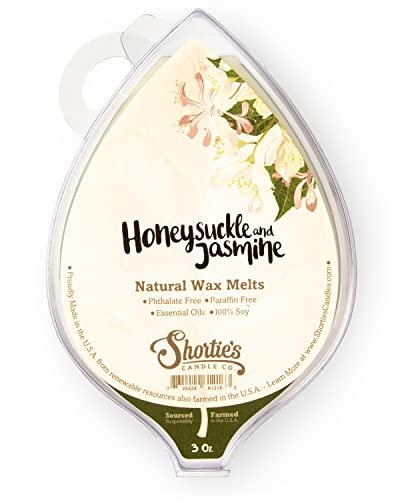 Shortie's Candle Company Geißblatt Jasmin natürliche Sojawachs-Schmelzen – 1 stark duftender Riegel à 85 g – Hergestellt aus 100 % Soja und ätherischen Duftölen – Phthalat- & paraffinfrei, vegan, ungiftig
