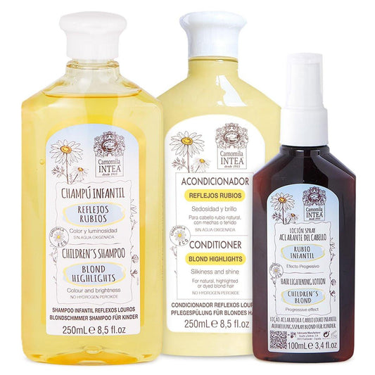 Camomila Intea Kids 3-in-1 Haarfarben-Aufheller-Set mit Kamillenextrakt – Lotion, Shampoo und Conditioner