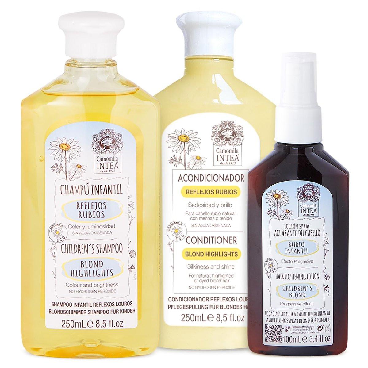 Camomila Intea Kids 3-in-1 Haarfarben-Aufheller-Set mit Kamillenextrakt – Lotion, Shampoo und Conditioner