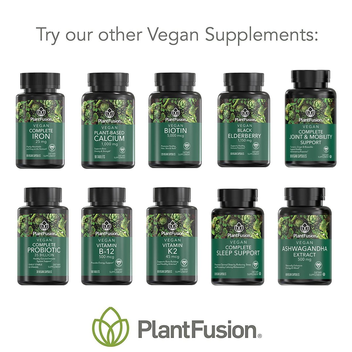 PlantFusion Veganes Vitamin D3 2000 IE – Aus organischer Flechte (Vitashine) für Immunsystem & Knochengesundheit, 60 Tabletten