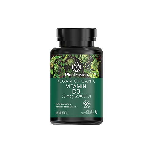 PlantFusion Veganes Vitamin D3 2000 IE – Aus organischer Flechte (Vitashine) für Immunsystem & Knochengesundheit, 60 Tabletten