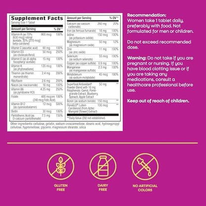 Nature's Way Alive! Komplett Multivitamin für Frauen – Tägliches Frauenvitamin mit B-Vitaminen, Superfood-Antioxidantien, unterstützt den Energiestoffwechsel, Haare, Haut & Nägel, 50 Tabletten