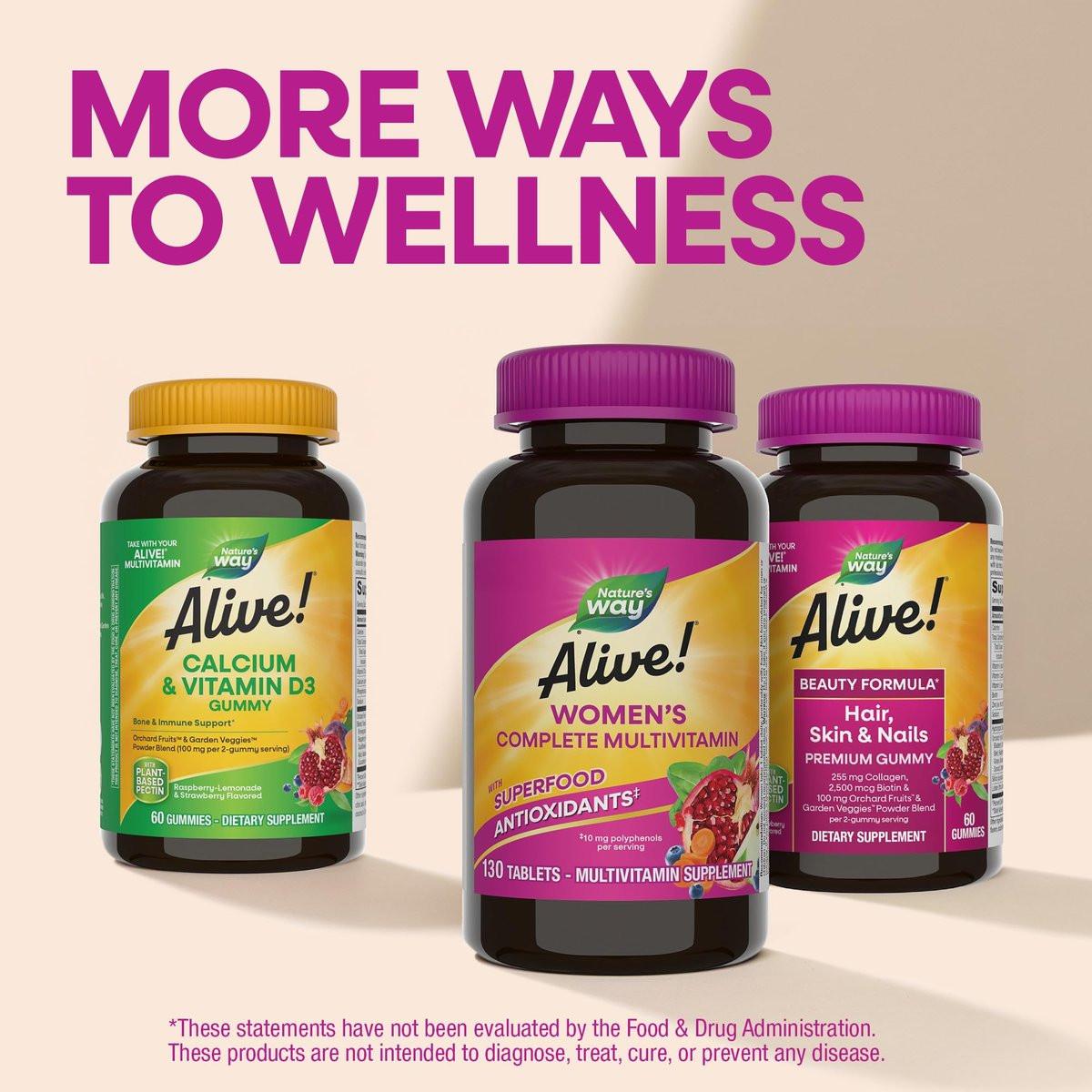 Nature's Way Alive! Komplett Multivitamin für Frauen – Tägliches Frauenvitamin mit B-Vitaminen, Superfood-Antioxidantien, unterstützt den Energiestoffwechsel, Haare, Haut & Nägel, 50 Tabletten