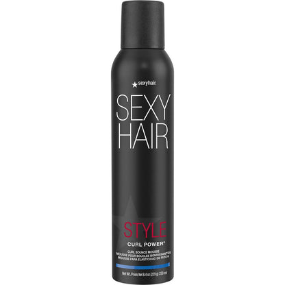 SexyHair Style Curl Power Curl Bounce Mousse, 8.5 oz – Leichter Halt für definierte Locken & Frizz-Kontrolle