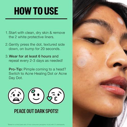 PEACE OUT Microneedling Dots für das Gesicht – Gezielte Spot-Patches mit auflösenden Mikronadeln, Niacinamid, Hydrokolloid zur Verbesserung von unebenem Hautton und -textur (12 Stück)