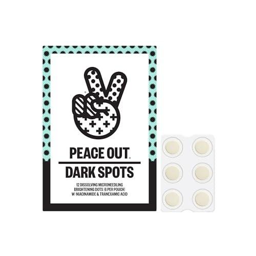 PEACE OUT Microneedling Dots für das Gesicht – Gezielte Spot-Patches mit auflösenden Mikronadeln, Niacinamid, Hydrokolloid zur Verbesserung von unebenem Hautton und -textur (12 Stück)