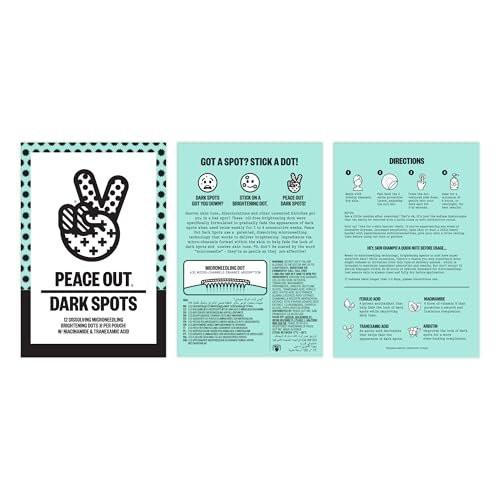 PEACE OUT Microneedling Dots für das Gesicht – Gezielte Spot-Patches mit auflösenden Mikronadeln, Niacinamid, Hydrokolloid zur Verbesserung von unebenem Hautton und -textur (12 Stück)