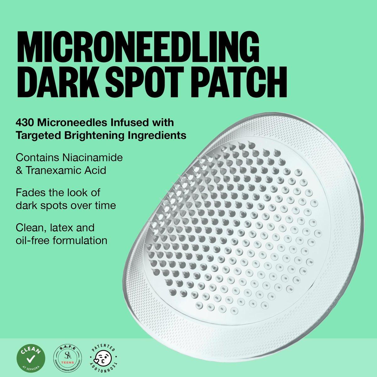 PEACE OUT Microneedling Dots für das Gesicht – Gezielte Spot-Patches mit auflösenden Mikronadeln, Niacinamid, Hydrokolloid zur Verbesserung von unebenem Hautton und -textur (12 Stück)