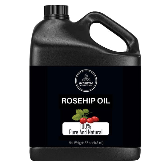 Naturevibe Botanicals Hagebuttenöl 946 ml | 100% rein und natürlich | Ideal für Haut- und Haarpflege