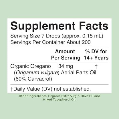 MaryRuth Organics Oregano Öl Tropfen | 6 Monate Vorrat | USDA Bio Oreganoöl flüssig | Kräutermischung für Immununterstützung | Verdauungsgesundheit | Allgemeines Wohlbefinden | Vegan | Zuckerfrei | Non-GMO | 30 ml