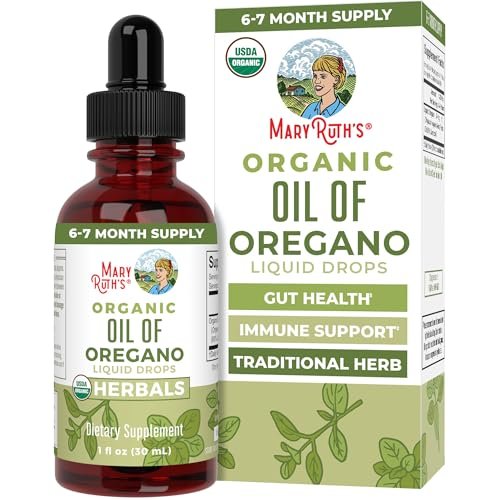 MaryRuth Organics Oregano Öl Tropfen | 6 Monate Vorrat | USDA Bio Oreganoöl flüssig | Kräutermischung für Immununterstützung | Verdauungsgesundheit | Allgemeines Wohlbefinden | Vegan | Zuckerfrei | Non-GMO | 30 ml