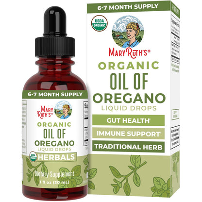MaryRuth Organics Oregano Öl Tropfen | 6 Monate Vorrat | USDA Bio Oreganoöl flüssig | Kräutermischung für Immununterstützung | Verdauungsgesundheit | Allgemeines Wohlbefinden | Vegan | Zuckerfrei | Non-GMO | 30 ml
