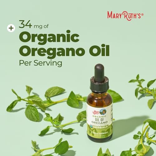 MaryRuth Organics Oregano Öl Tropfen | 6 Monate Vorrat | USDA Bio Oreganoöl flüssig | Kräutermischung für Immununterstützung | Verdauungsgesundheit | Allgemeines Wohlbefinden | Vegan | Zuckerfrei | Non-GMO | 30 ml