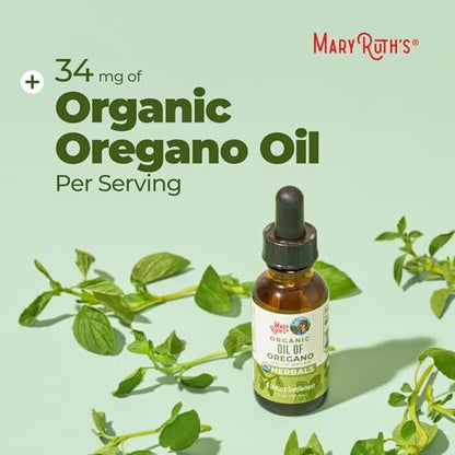 MaryRuth Organics Oregano Öl Tropfen | 6 Monate Vorrat | USDA Bio Oreganoöl flüssig | Kräutermischung für Immununterstützung | Verdauungsgesundheit | Allgemeines Wohlbefinden | Vegan | Zuckerfrei | Non-GMO | 30 ml