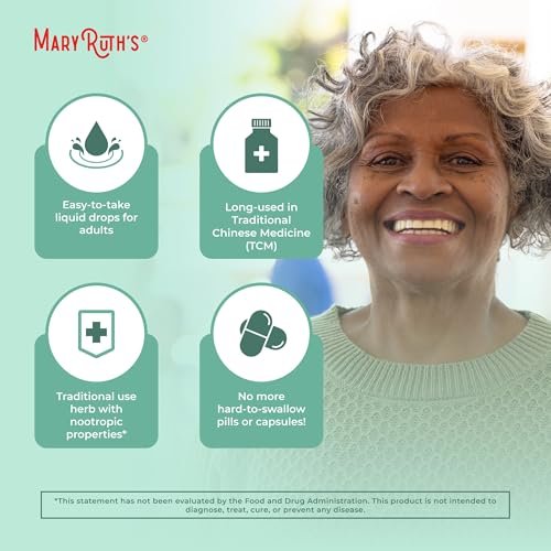 MARYRUTH'S Organics Ginkgo Blatt Flüssigtropfen | Pflanzliches Nahrungsergänzungsmittel | Nootropikum | Unterstützung für Kreislaufsystem & Nervensystem | USDA Bio | Vegan | 60 Portionen